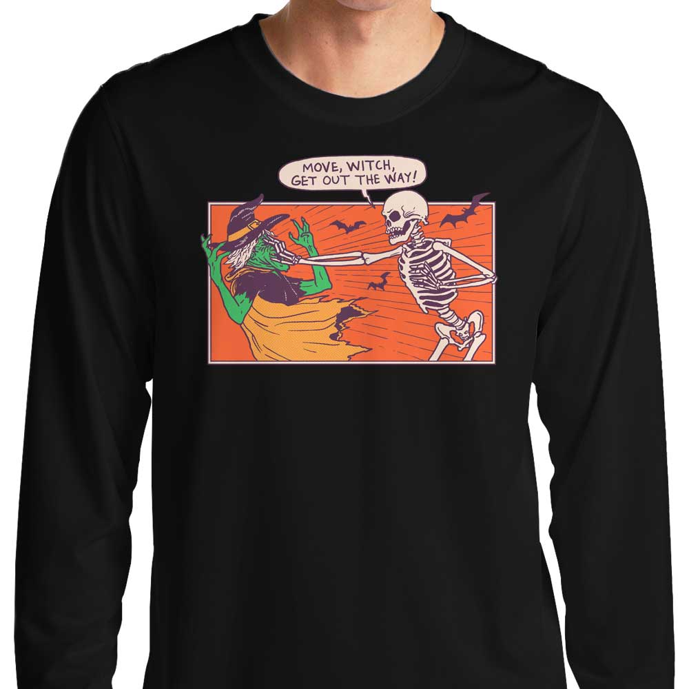 Hillary White's Move Witch Long Sleeve Crewneck T - Shirt for All Sizes