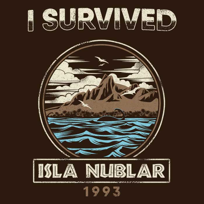 Long Sleeve 'I Survived Isla Nublar' Stylish T-Shirt