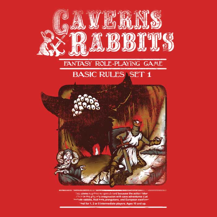 Caverns and Rabbits-themed Long Sleeve Crewneck T-Shirt by Creative Outpouring