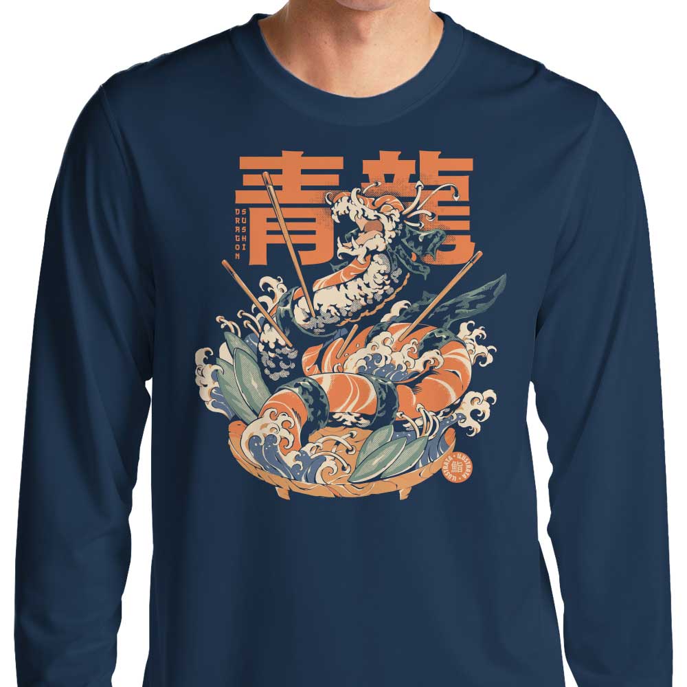 Dragon Sushi Design Long Sleeve Crewneck T-Shirt for All Sizes