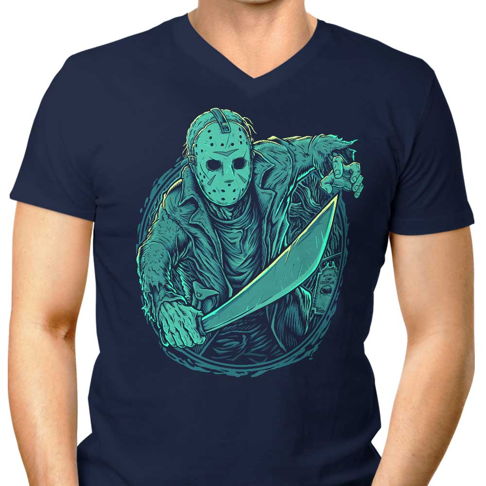 Men's V-Neck T-Shirt - Into the Lake Design
