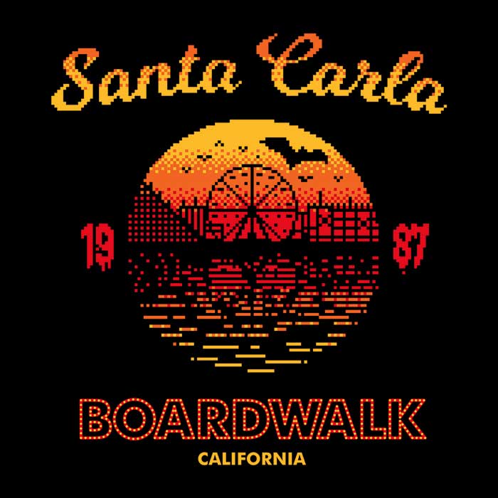 Long Sleeve Santa Carla Sunset Graphic T-Shirt for Comfortable Wear