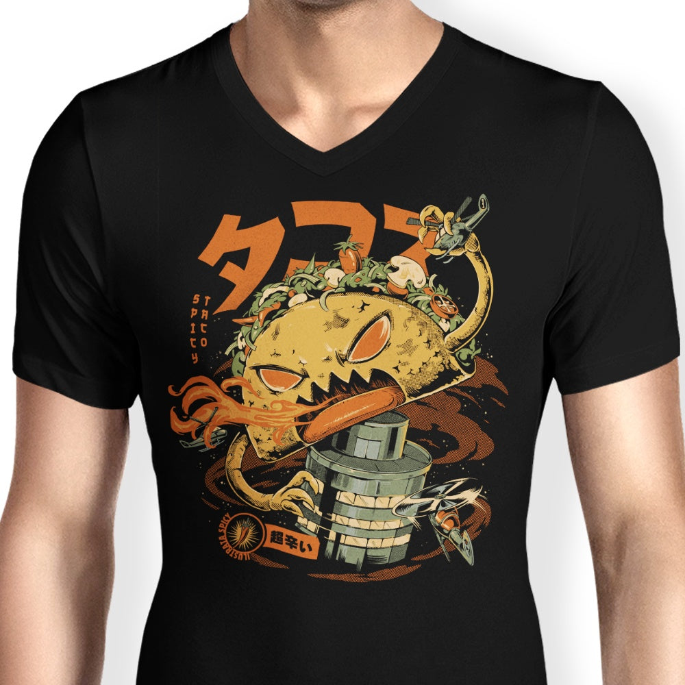 Men's Spicy Taco Kaiju Stylish V-Neck T-Shirt