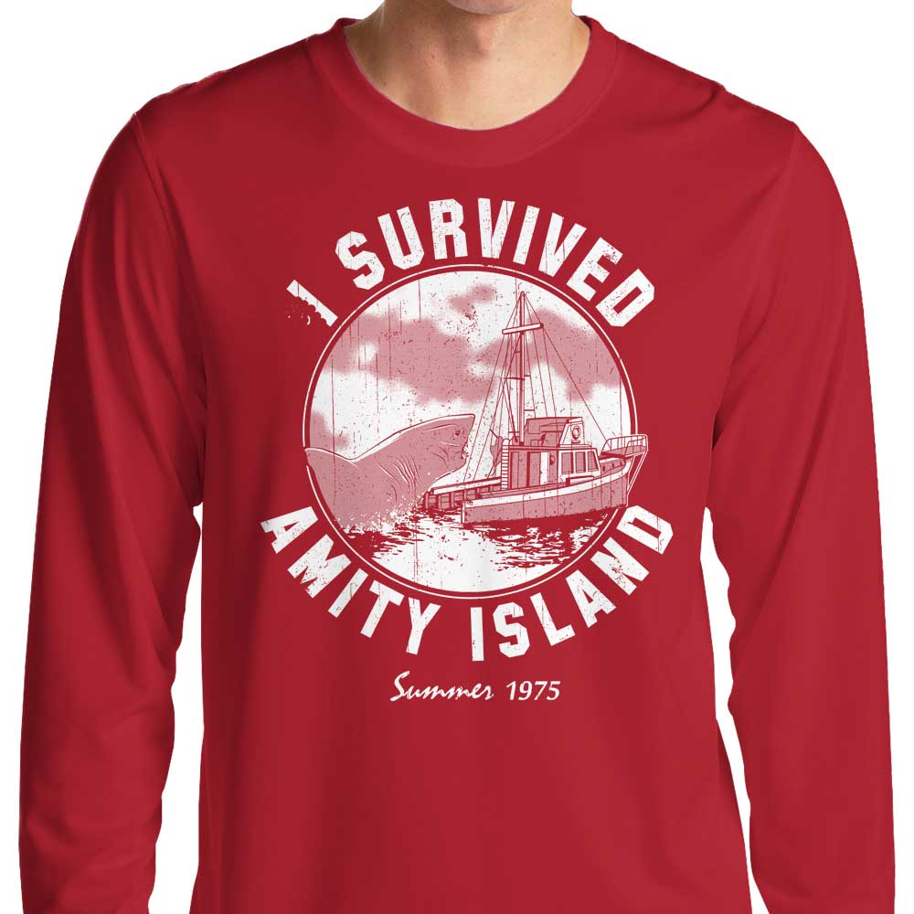 I Survived Amity Island Men's and Women's Long Sleeve Comfortable T-Shirt
