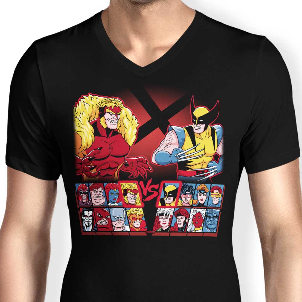 Men's Stylish V-Neck Mutant Fighter T-Shirt