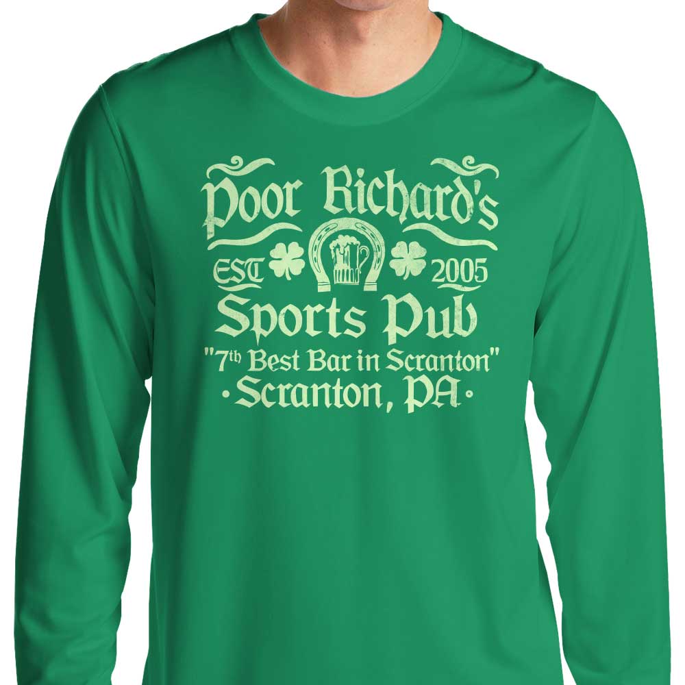 Poor Richards Pub Branded Long Sleeve Crewneck T-Shirt for Men and Women