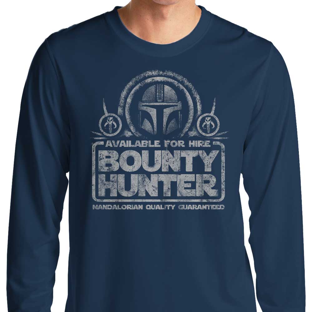 Long Sleeve T-Shirt - 'Available for Hire' Design, Ideal for Casual Wear