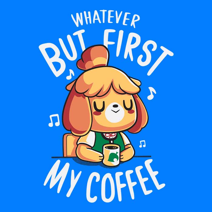 First My Coffee Branded Long Sleeve Crewneck T-Shirt