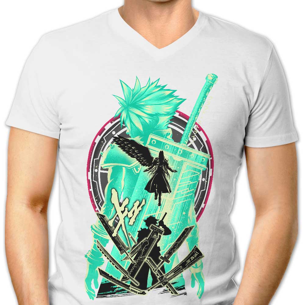 Men's V-Neck T-Shirt - Soldiers of Shinra Collection by Hypertwenty