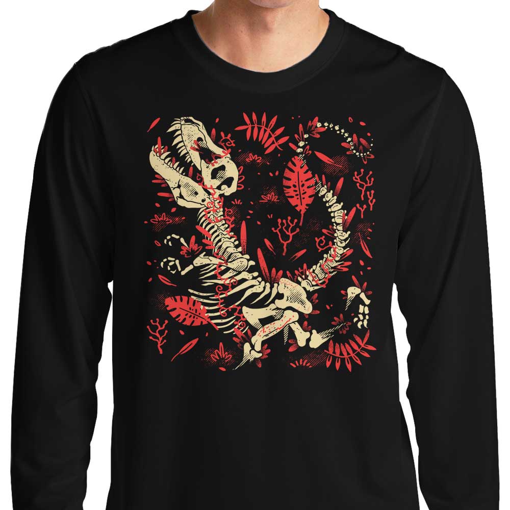 Long Sleeve T-Shirt with Tyrannosaurus Fossils Design