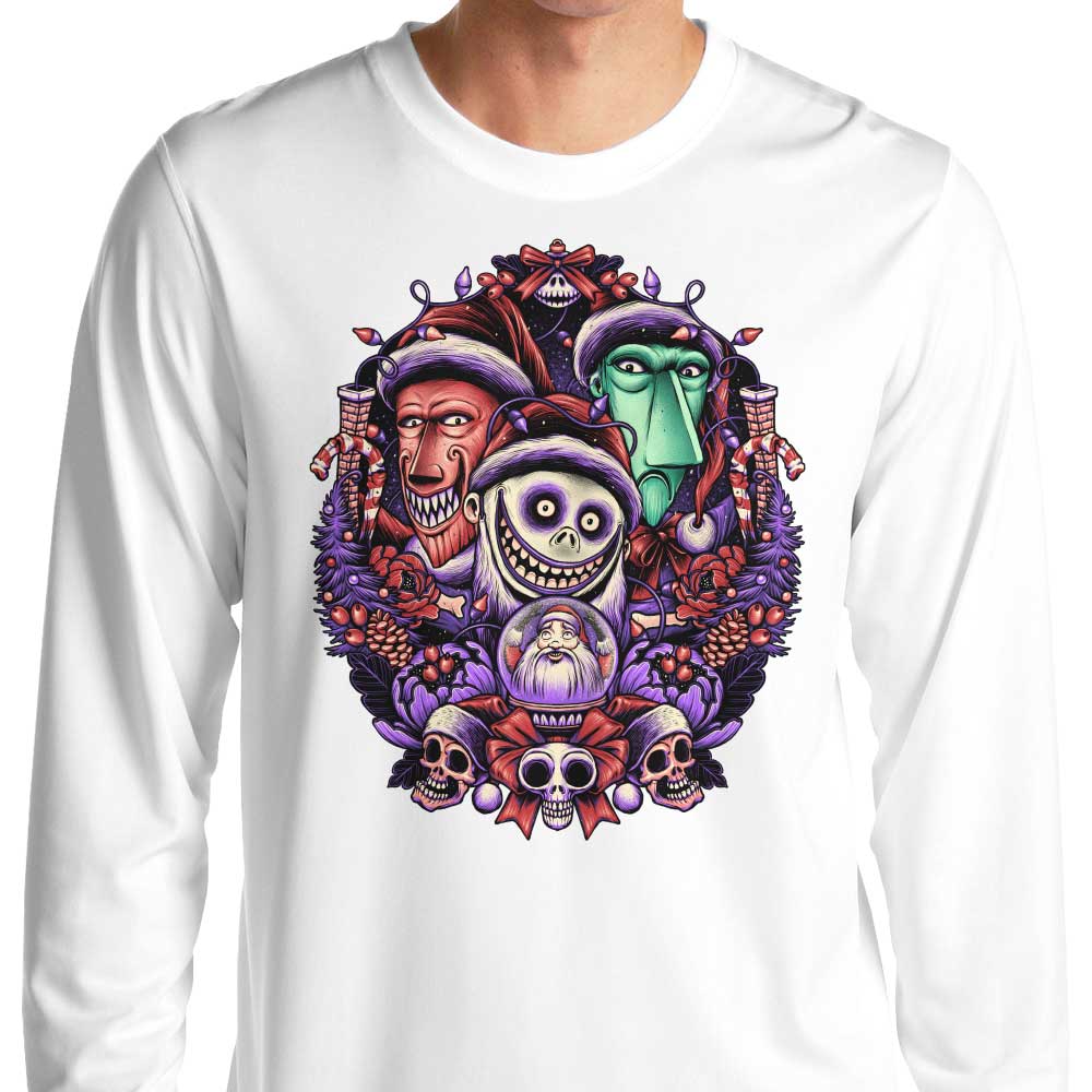 Christmas Mischief Themed Long Sleeve Crewneck T-Shirt for All Sizes