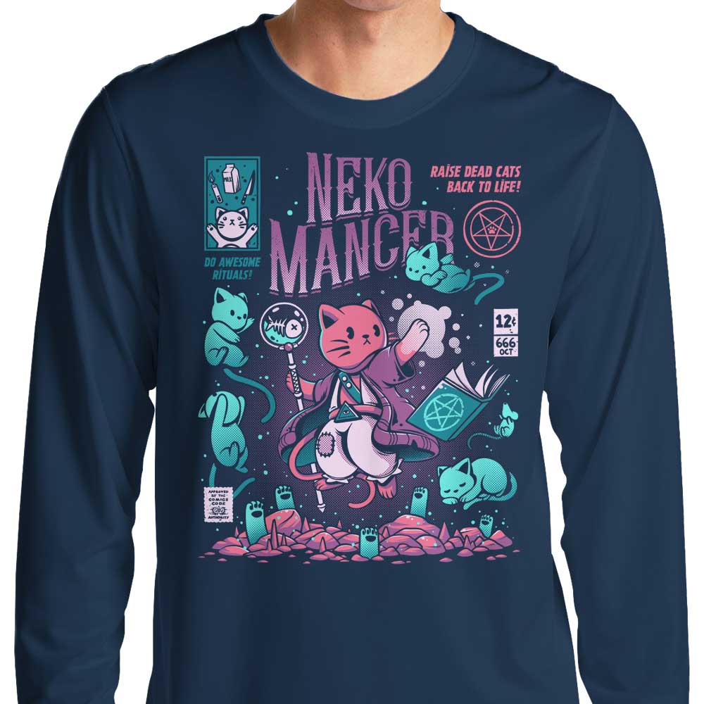 Ilustrata's Nekomancer Design Long Sleeve T-Shirt for Fashion Enthusiasts