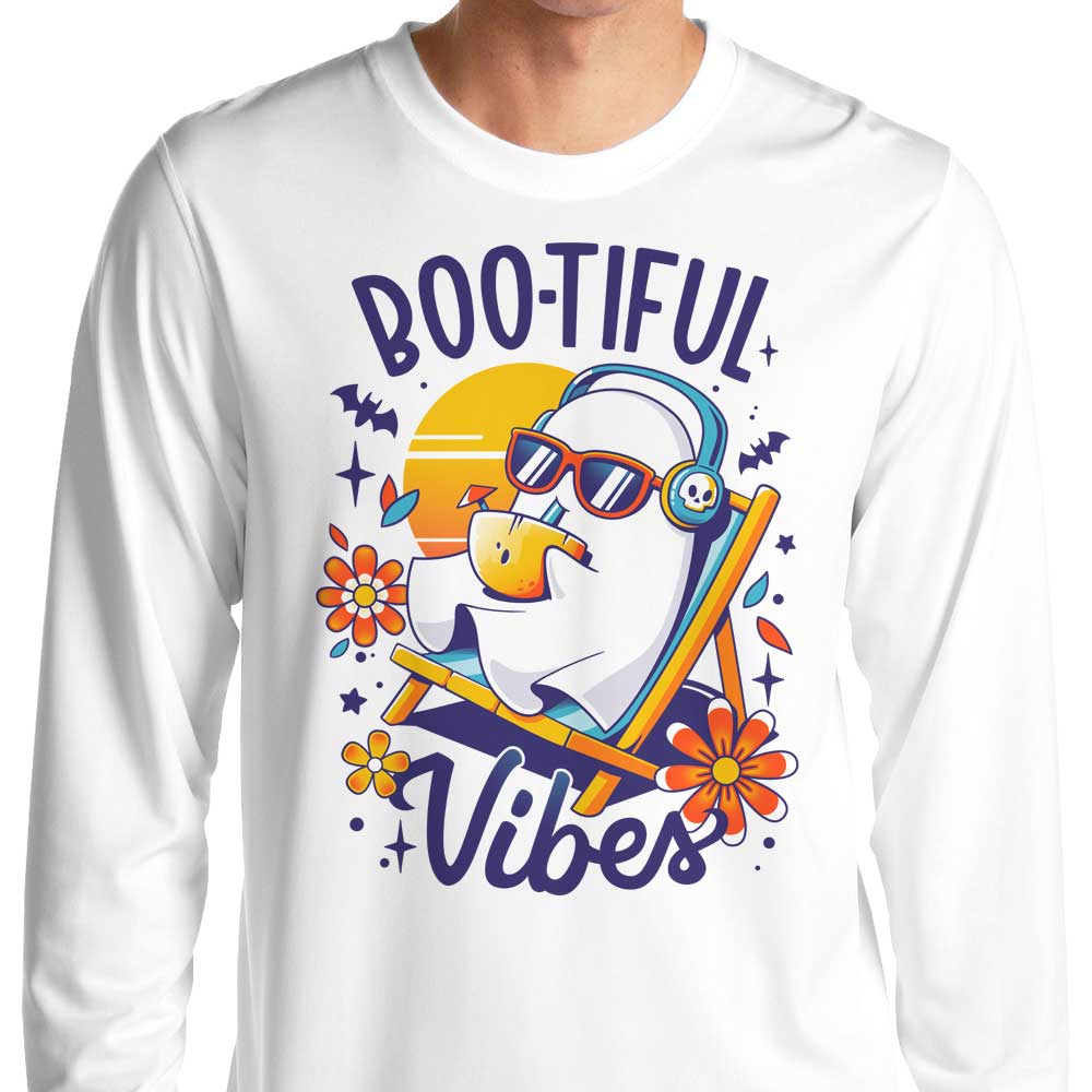 Stylish and Comfortable Bootiful Vibes Long Sleeve Crewneck T - Shirt
