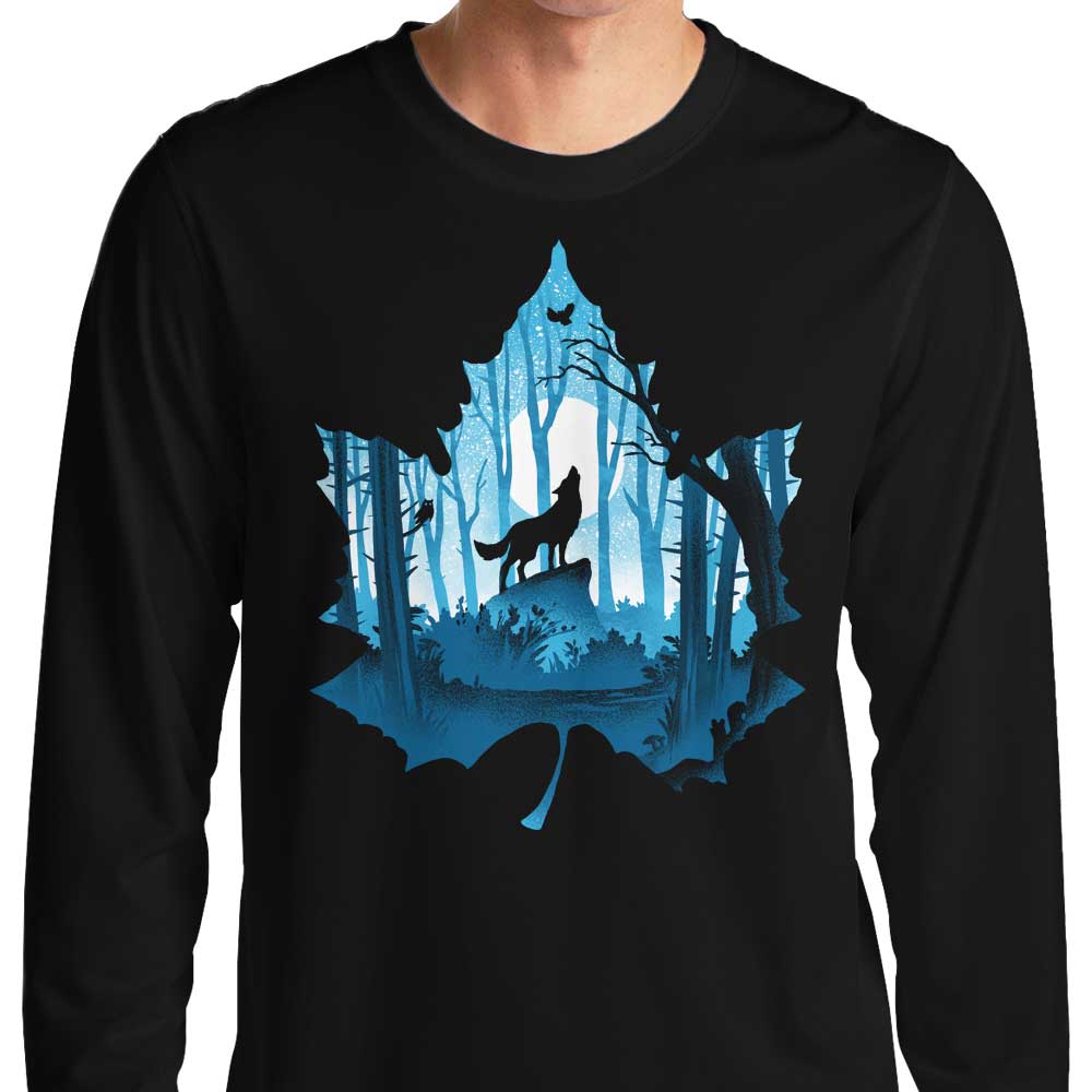 Alemaglia's Howling Wolf Long Sleeve Crewneck T - Shirt in S to 4XL