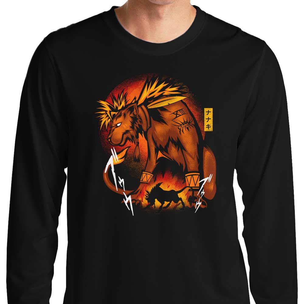 Hypertwenty's Fiery Red Fur Long - Sleeve Crewneck T - Shirt