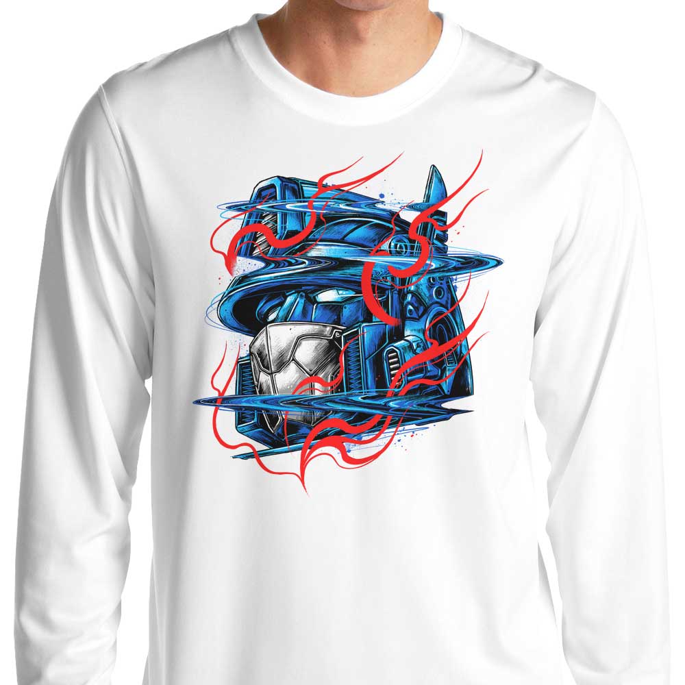 Long Sleeve Glitch Flames T-Shirt - A Stylish Choice