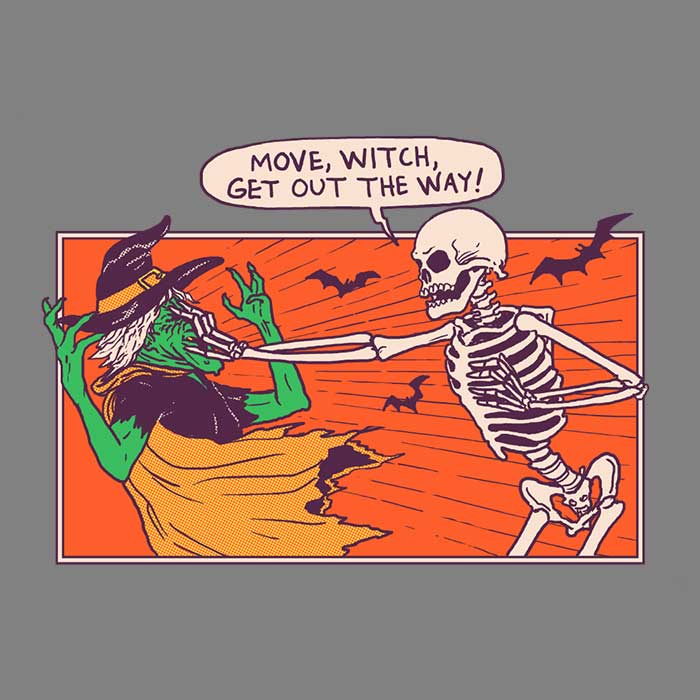 Hillary White's Move Witch Long Sleeve Crewneck T - Shirt for All Sizes