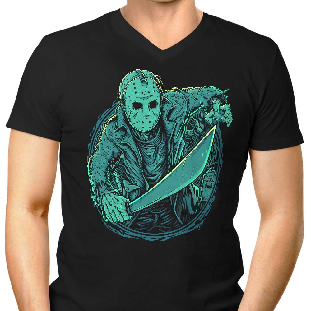 Men's V-Neck T-Shirt - Into the Lake Design