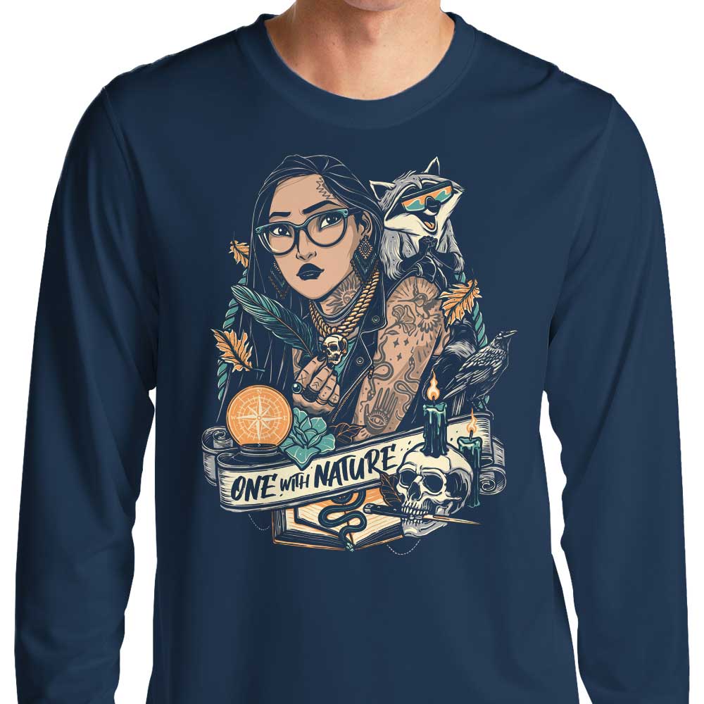 One with Nature Branded Long Sleeve Crewneck T-Shirt