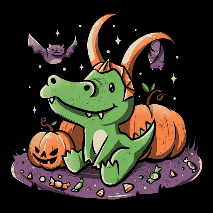Eerie Alligator Long Sleeve Crewneck T-Shirt in S - 4XL Sizes