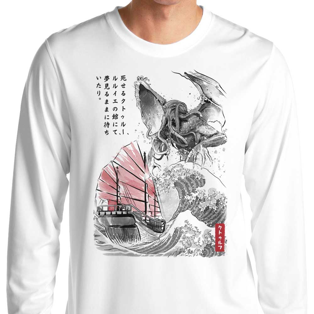 Dr. Monekers' Great Old One Sumi-e Long Sleeve Comfortable T - Shirt