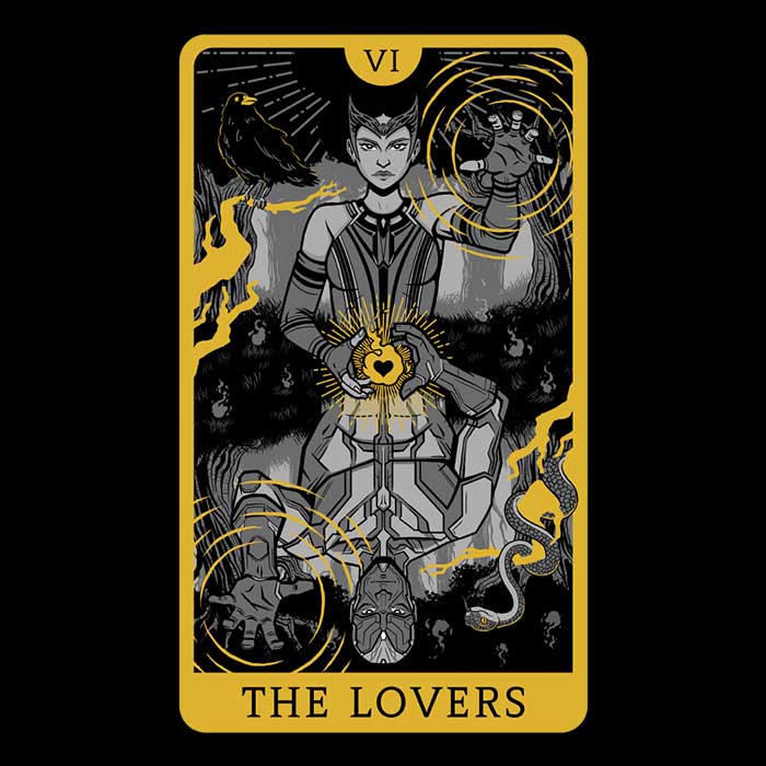 Tarot - The Lovers Design Long Sleeve Crewneck T - Shirt
