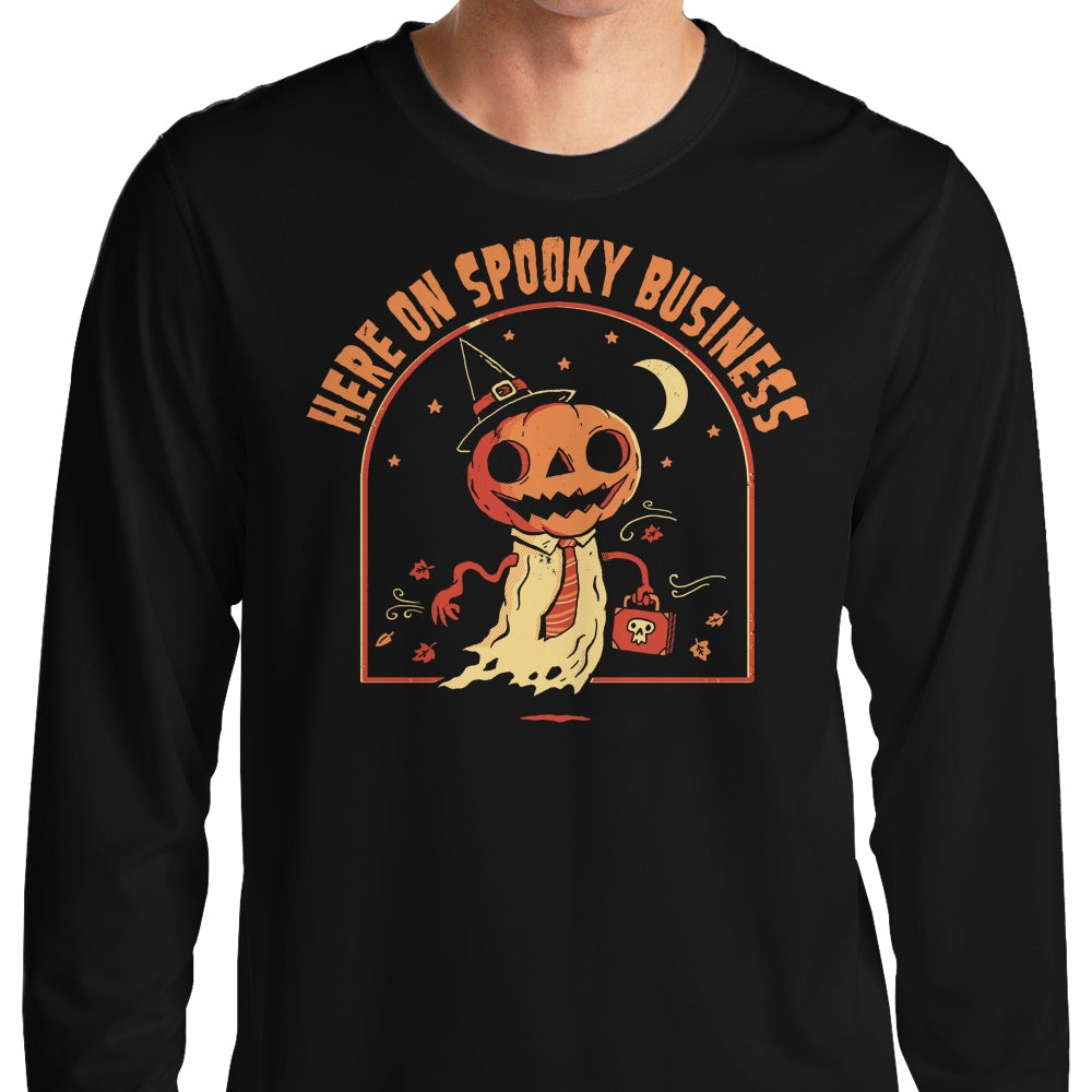 Spooky Business Long Sleeve T-Shirt by DinoMike
