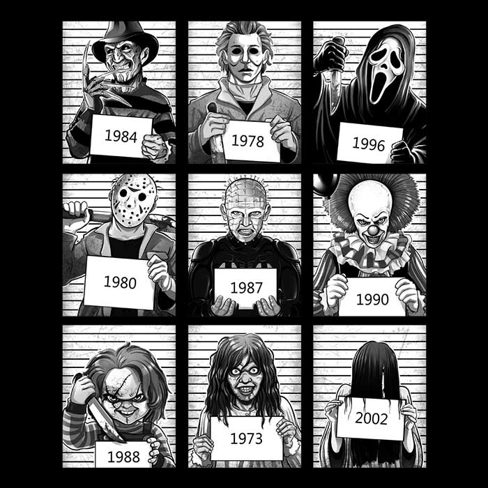 Alemaglia's Men's V-Neck Prison Horror Style T-Shirt