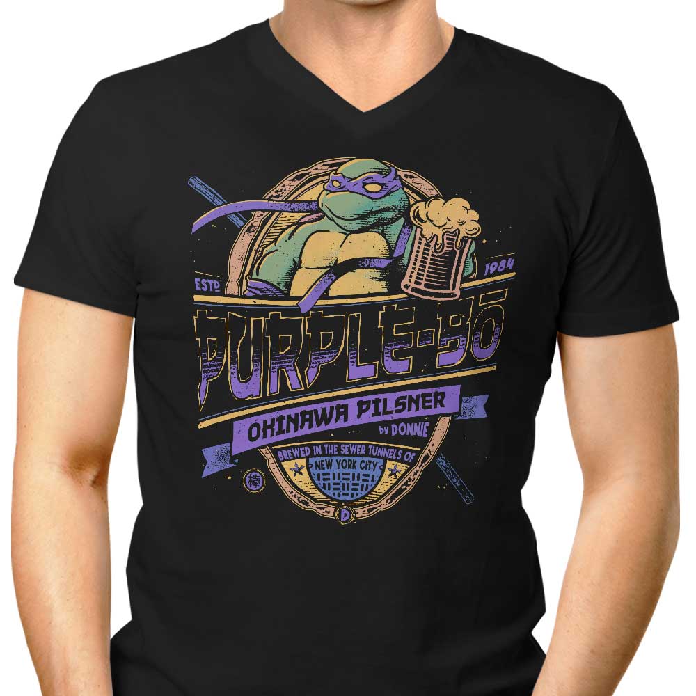 Men's Purple V-Neck T-Shirt - Purple Bo