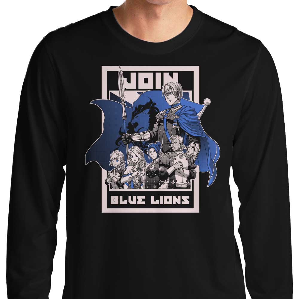Long Sleeve Join the Blue Lions T-Shirt by Coinbox Tees