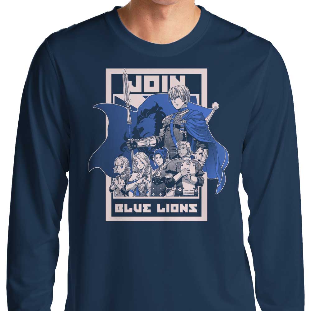 Long Sleeve Join the Blue Lions T-Shirt by Coinbox Tees
