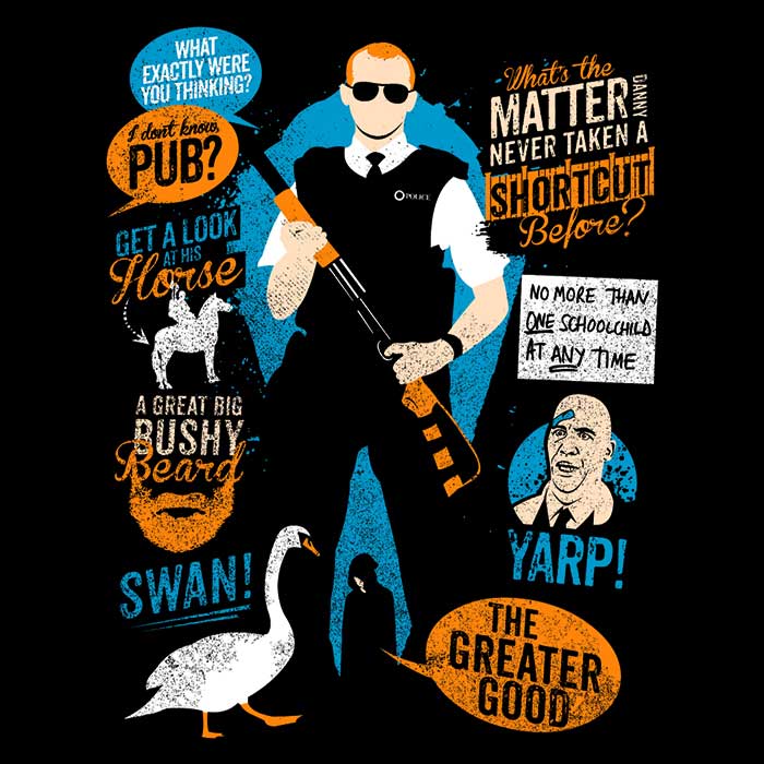Long Sleeve T-Shirt Featuring Quotes from the Movie Hot Fuzz