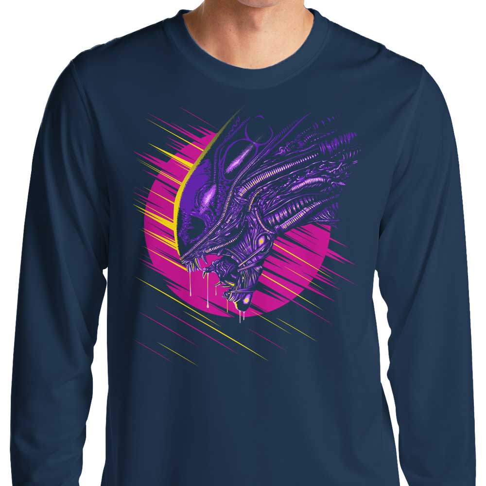Long Sleeve Psychedelic Alien Graphic T-Shirt