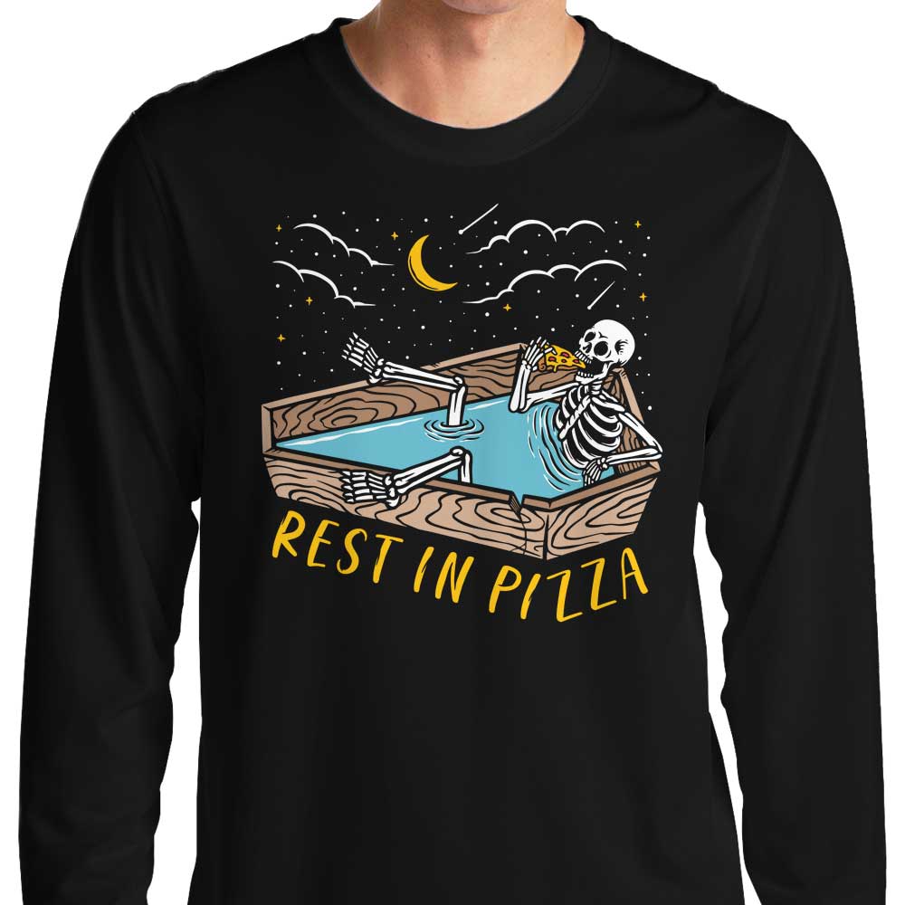Cozy Long Sleeve 'Rest in Pizza' T-Shirt for Comfortable Wear