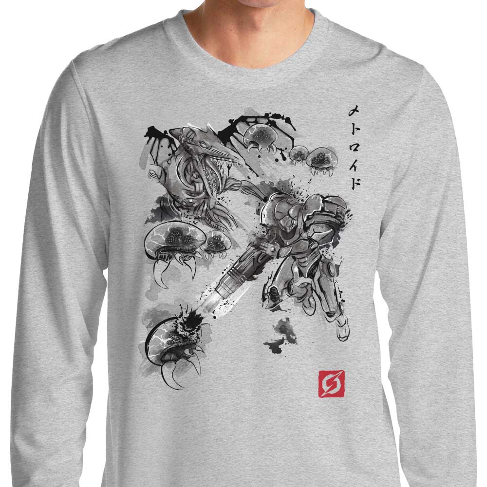 Space Pirates' Attack-themed Long Sleeve T-Shirt for Casual Wear