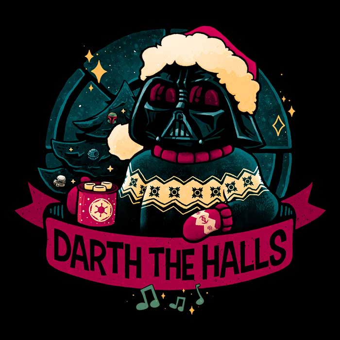 Darth the Halls Men's Long Sleeve Graphic T-Shirt
