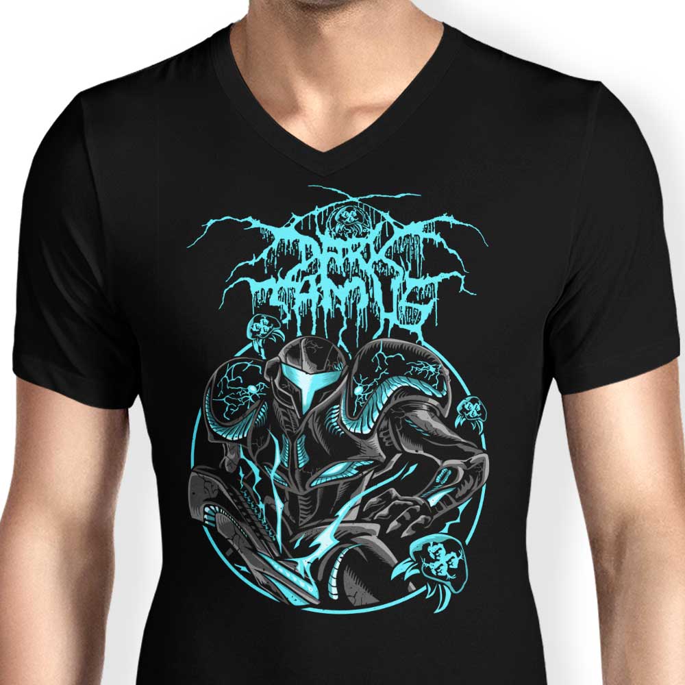 Stylish Men's V-Neck Dark Hunter T-Shirt