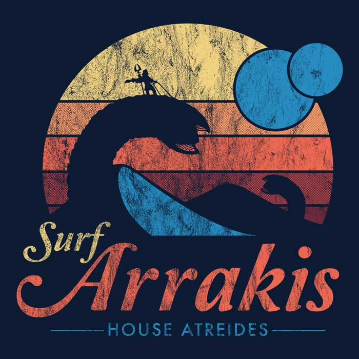 Men's Stylish V-Neck Surf T-Shirt - Surf Arrakis