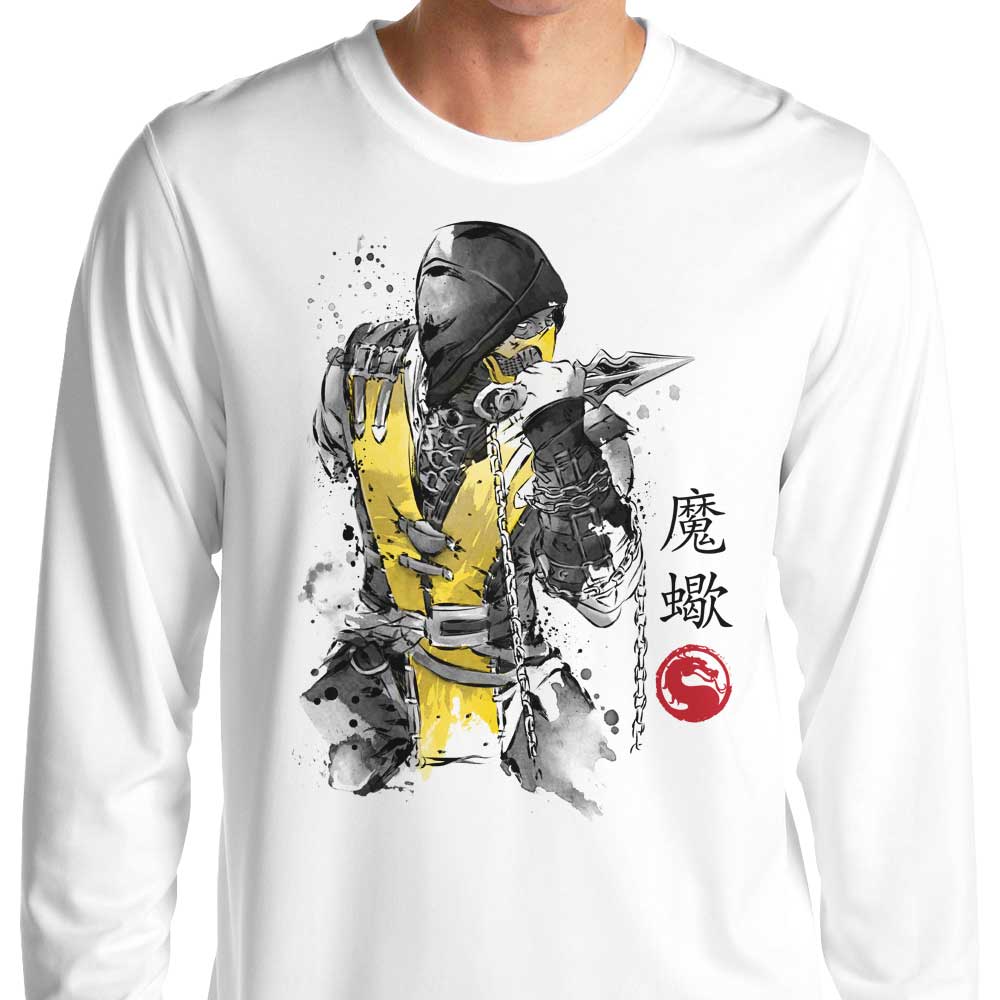 Long Sleeve Fire Warrior Sumi-e T-Shirt by Dr. Monekers