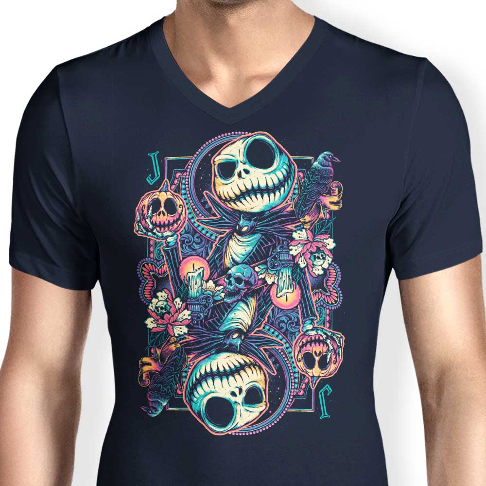Men's V-Neck Suit Featuring Skeleton Design