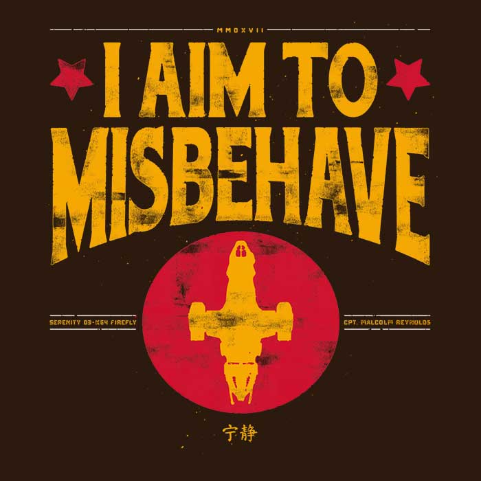 CaptainHarHar's Aim to Misbehave Long Sleeve Fashion T-Shirt