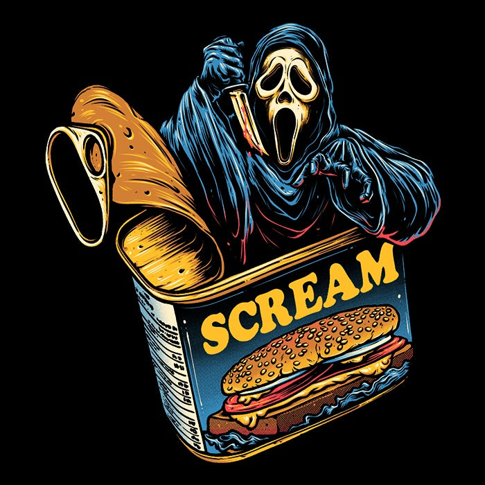 Canned Ghost Design Long Sleeve Cotton T-Shirt for Casual Wear
