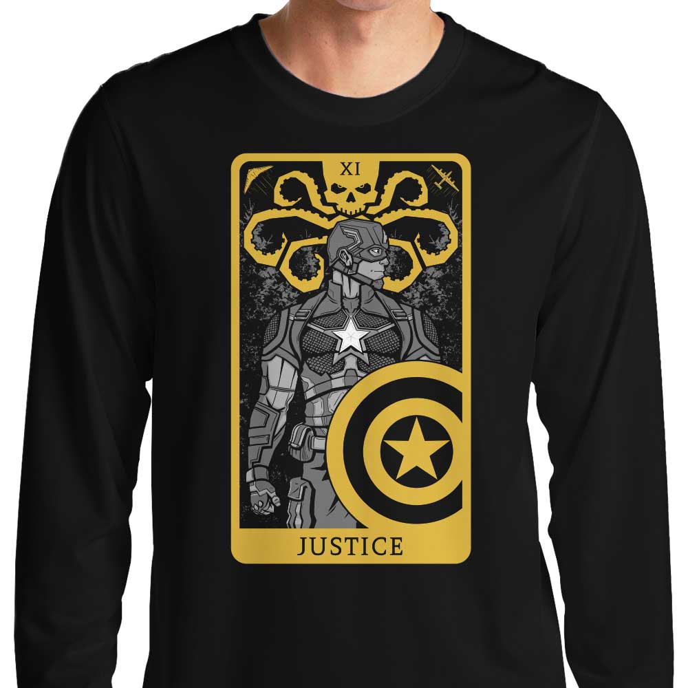 Tarot Inspired Justice Design Long Sleeve T - Shirt for Fashion Enthusiasts