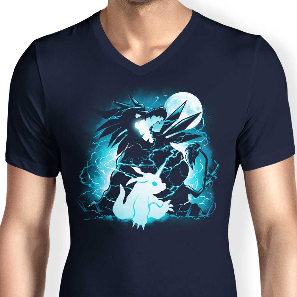 Men's Fashionable V-Neck T-shirt for Friendship Evolution