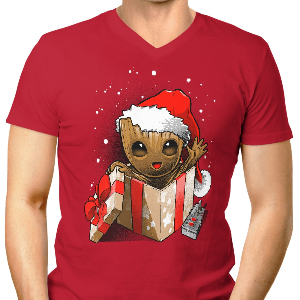 Men's Stylish V-Neck T-Shirt - I Am Christmas