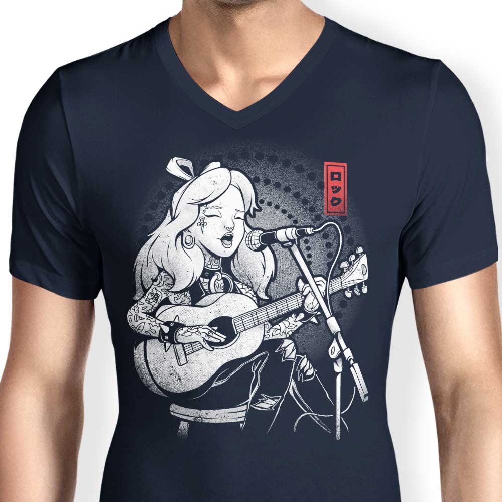 Men's V-Neck T-Shirt - The Enchanting Wonderland Song