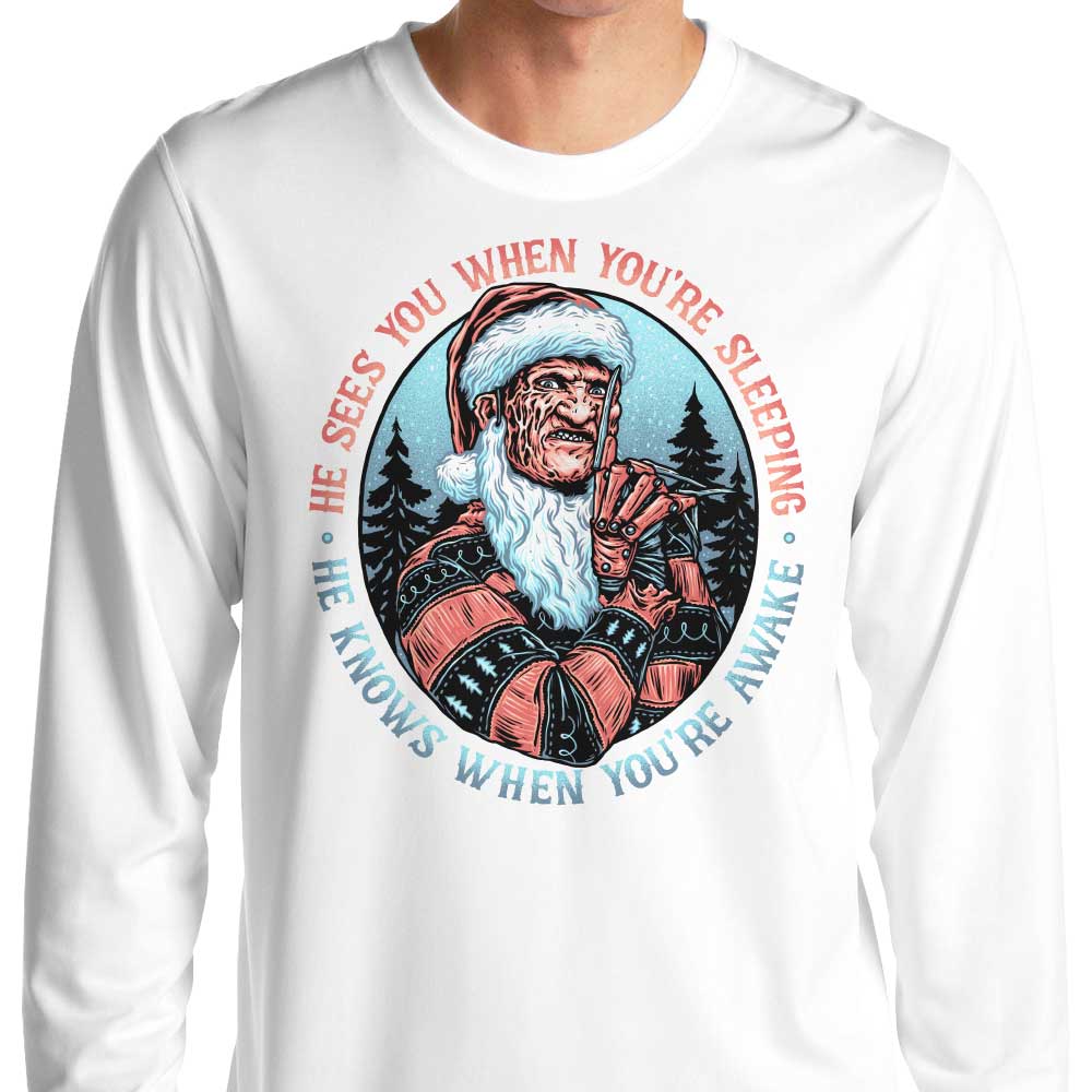 Spooky Nightmare Santa Long-Sleeve Cotton T-Shirt