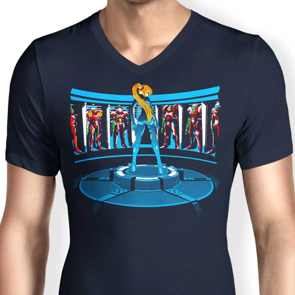 Stylish Men's Iron Aran V-Neck T-Shirt