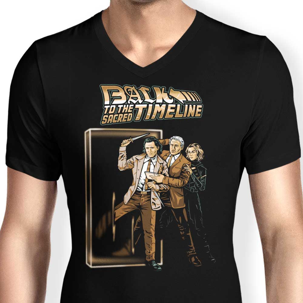 Men's Stylish V-Neck T-Shirt Inspired by 'To the Sacred Timeline'