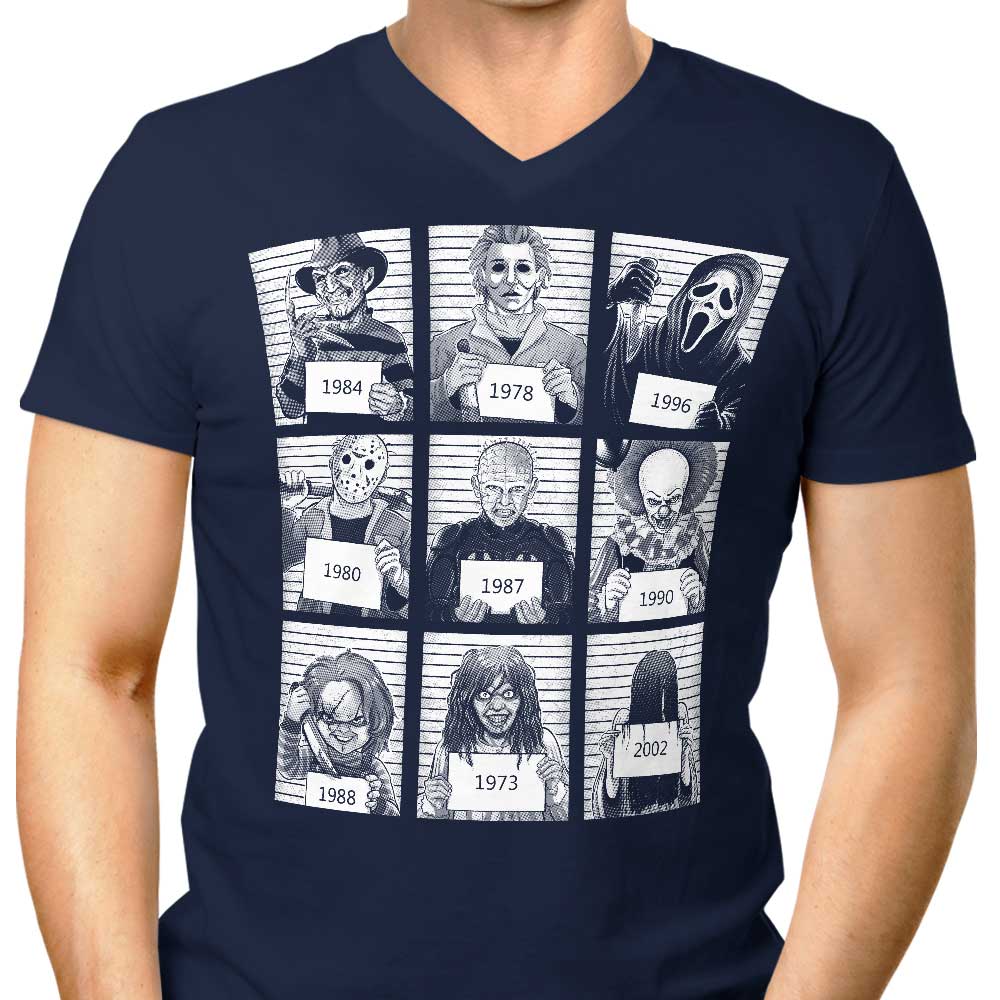 Alemaglia's Men's V-Neck Prison Horror Style T-Shirt